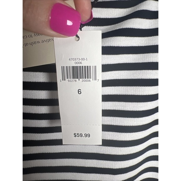 Banana Republic Striped Stretch Pencil Skirt Women's Size 6 Black & White NWT - Picture 3 of 8